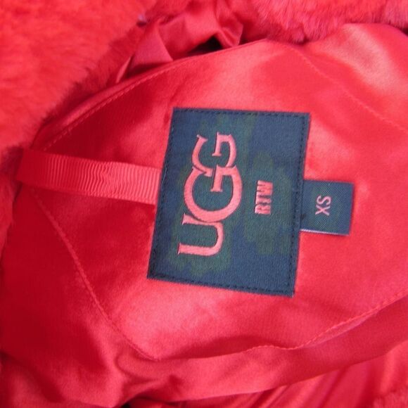 UGG MANDY FAUX FUR HOODIE COAT IN BLAZE - Picture 8 of 9